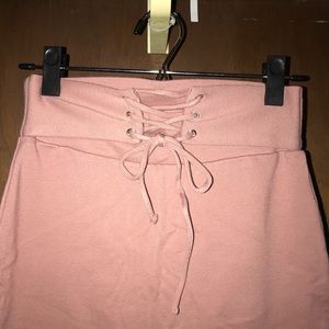 Pink mini pencil skirt